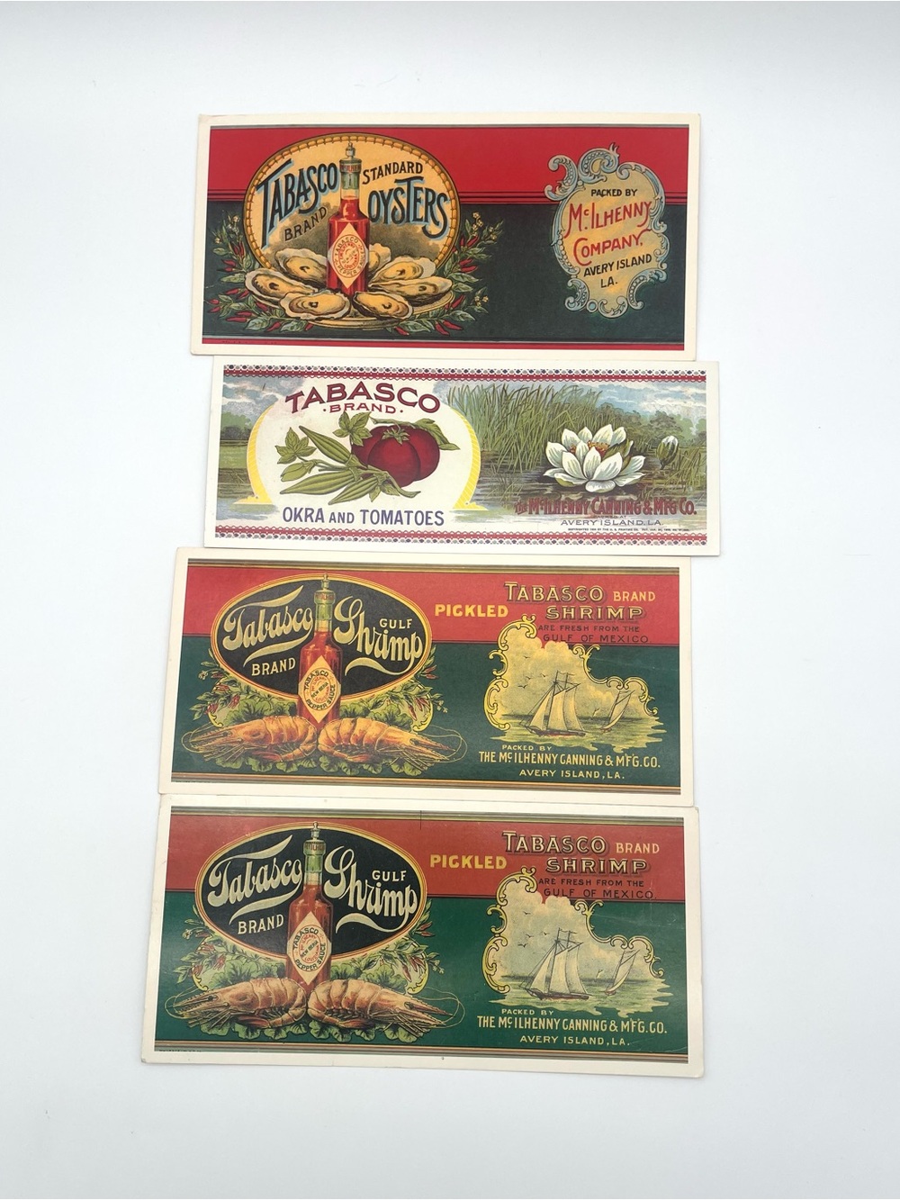 Tabasco Brand Pepper Sauce Jumbo Giant Postcards McIlhenny Canning (4) Nostalgia